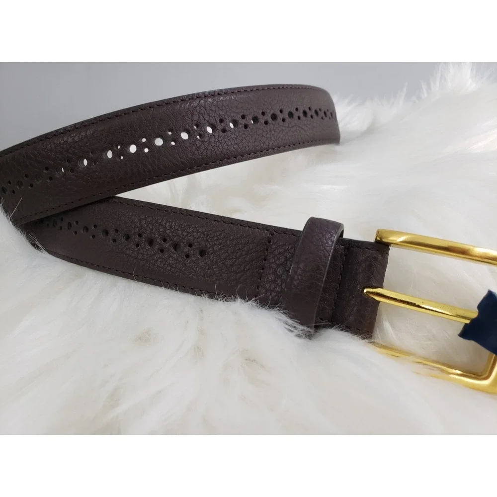LOT OF 2 - Club Room‎ Mens Faux Leather Brogue Casual Belt Dress Belt Old Money